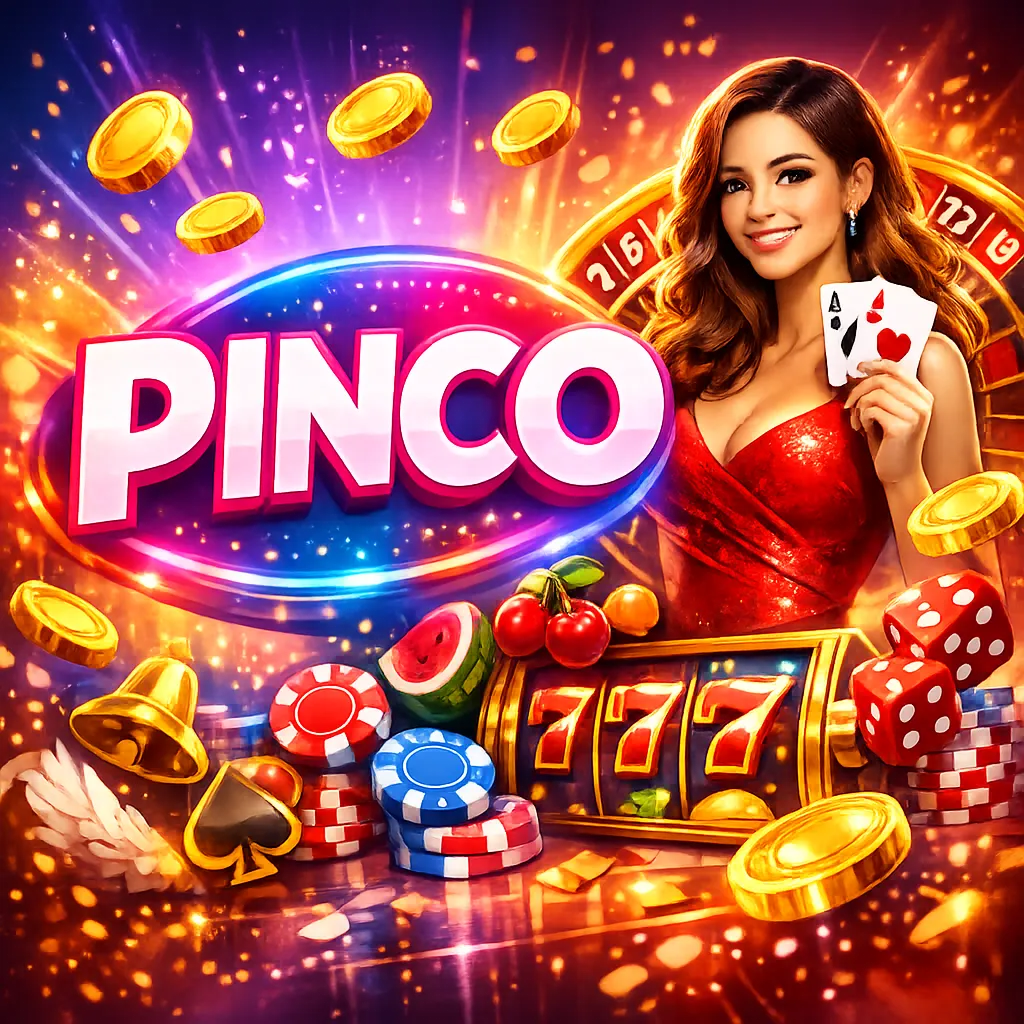 Dynamic Pinco Casino promo banner with bright colors, glowing elements, and a modern gaming style
